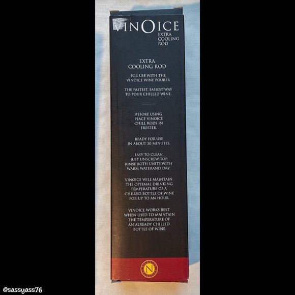 ▪️NWT▪️VINOICE▪️Wine Pourer with Gravity Lid & Chill Rod AND Extra Cooling Rod - Picture 5 of 5